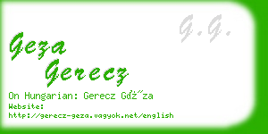 geza gerecz business card